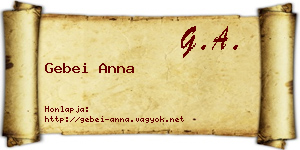 Gebei Anna névjegykártya